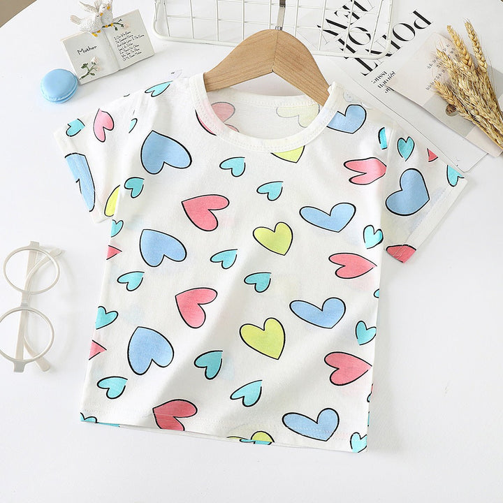 Children's Short-sleeved T-shirt cotton Baby Half-sleeved Bottoming Shirt - Muhaab