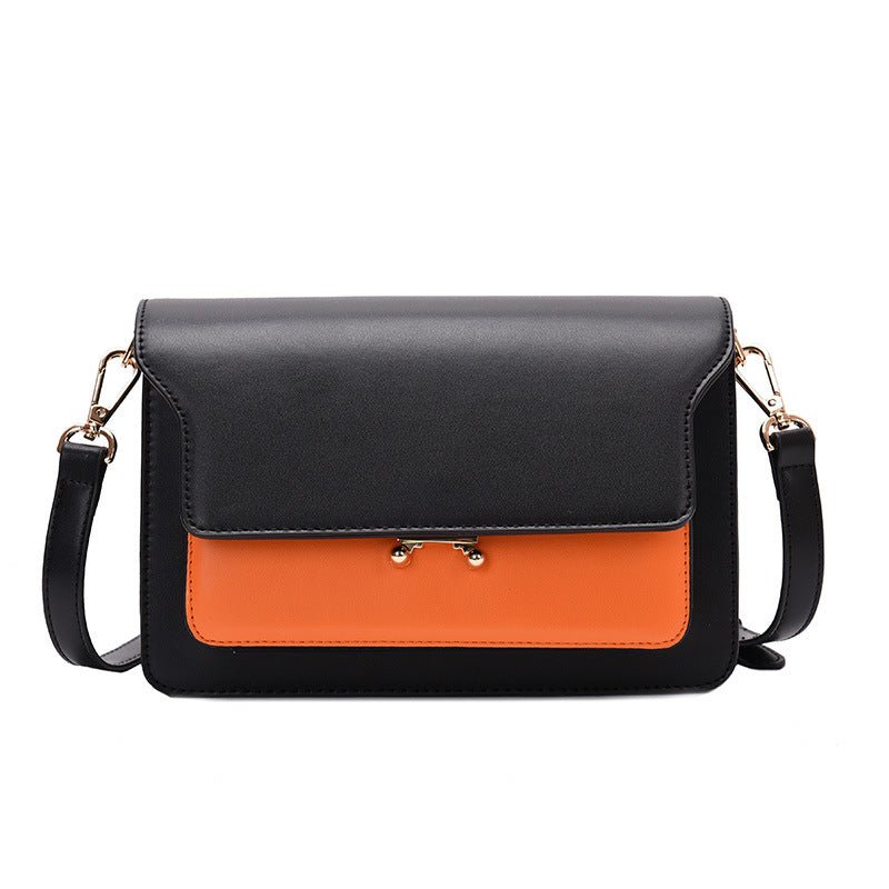 Contrast Color Leather Shoulder Bags For Women - Muhaab