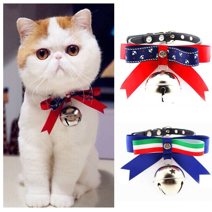 Cute Puppy Kitten Dogs Cat Pet Bow Tie Bell Bowtie Adjustable Bowknot Collars Pet Products Dog Accessories - Muhaab