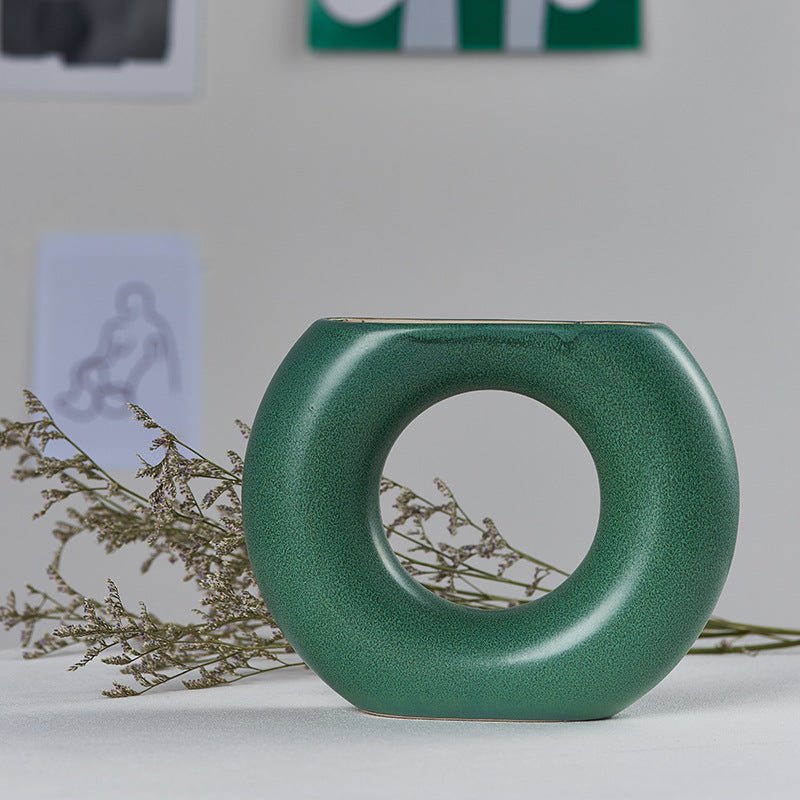 Cutelife New Style White Small Flower Ceramics Home Decor Vase - Muhaab