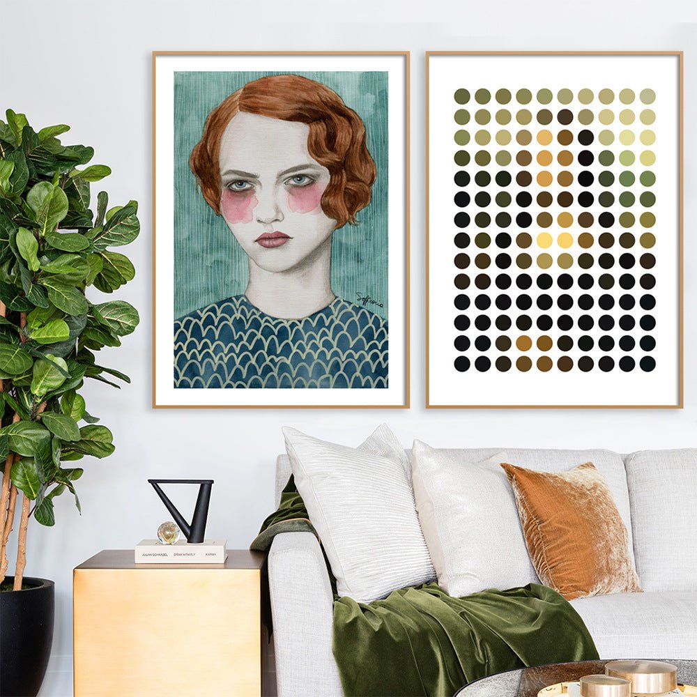 Decorative painting behind the sofa - Muhaab