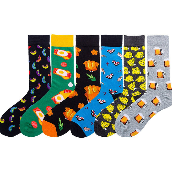 Diamond Shaped Animal Socks For Men, Fruit Cotton Socks - Muhaab