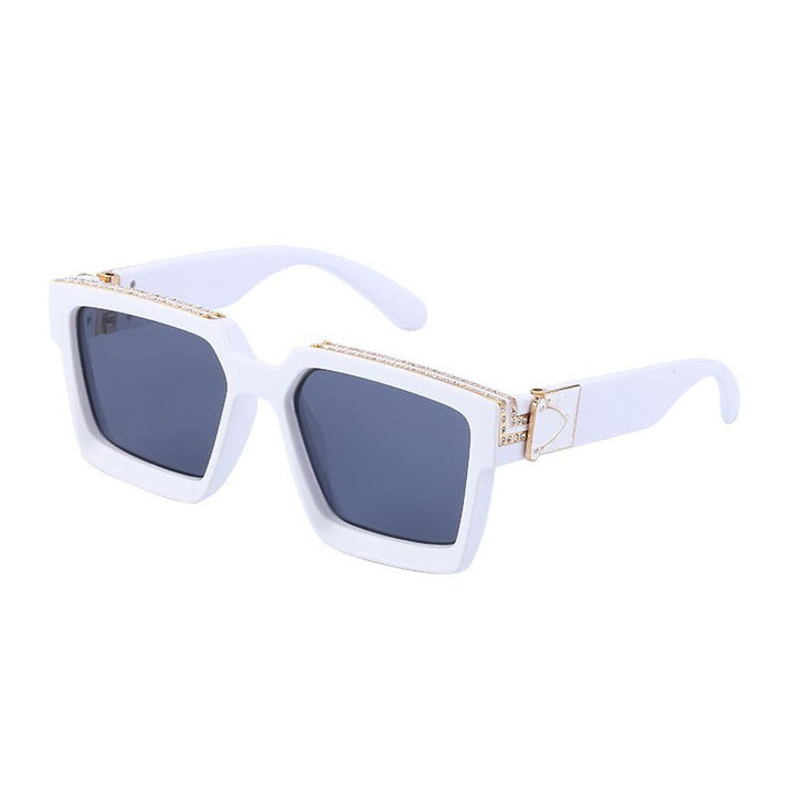 Diamond-studded Big Square Sunglasses Women - Muhaab