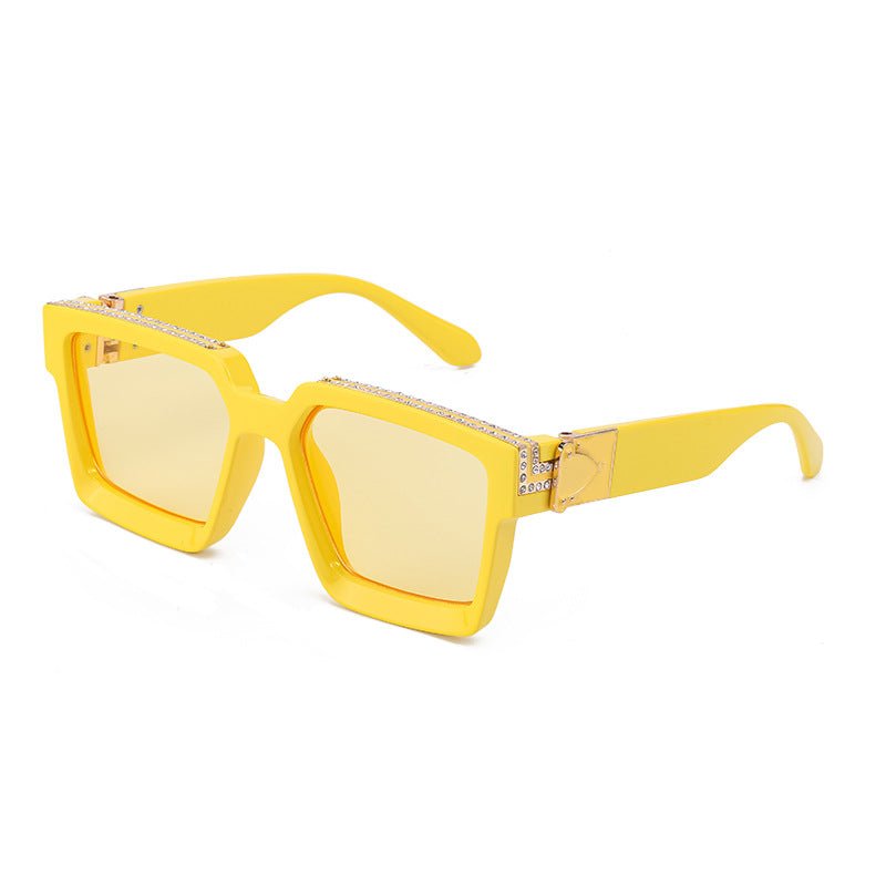 Diamond-studded Big Square Sunglasses Women - Muhaab