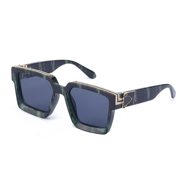 Diamond-studded Big Square Sunglasses Women - Muhaab