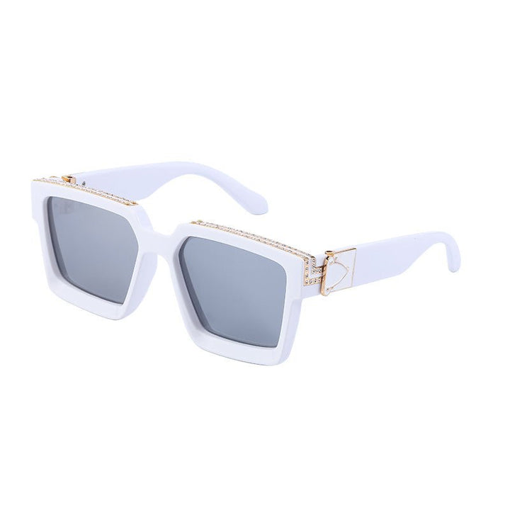 Diamond-studded Big Square Sunglasses Women - Muhaab