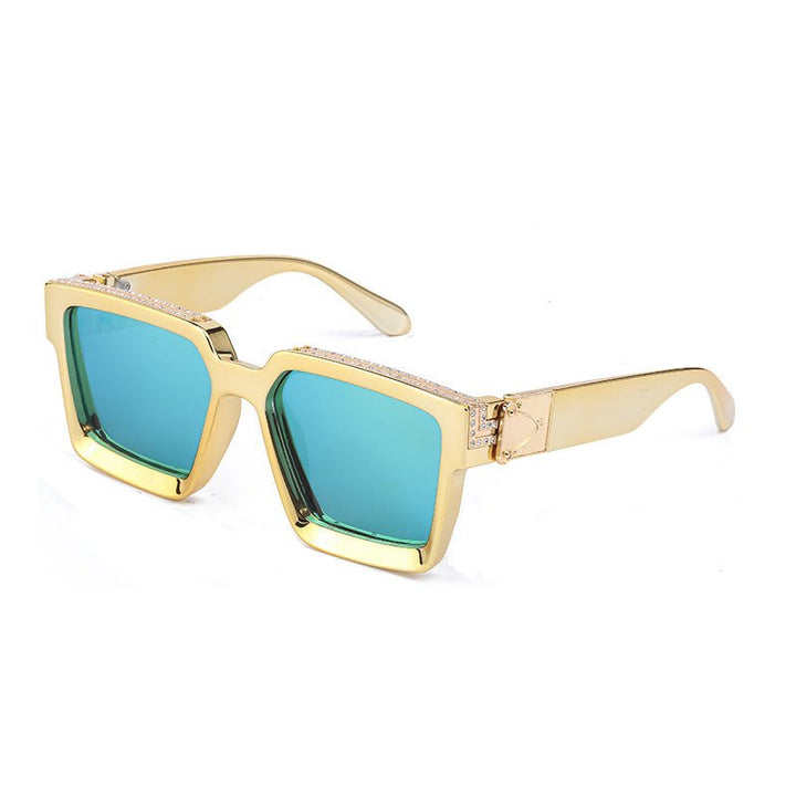 Diamond-studded Big Square Sunglasses Women - Muhaab