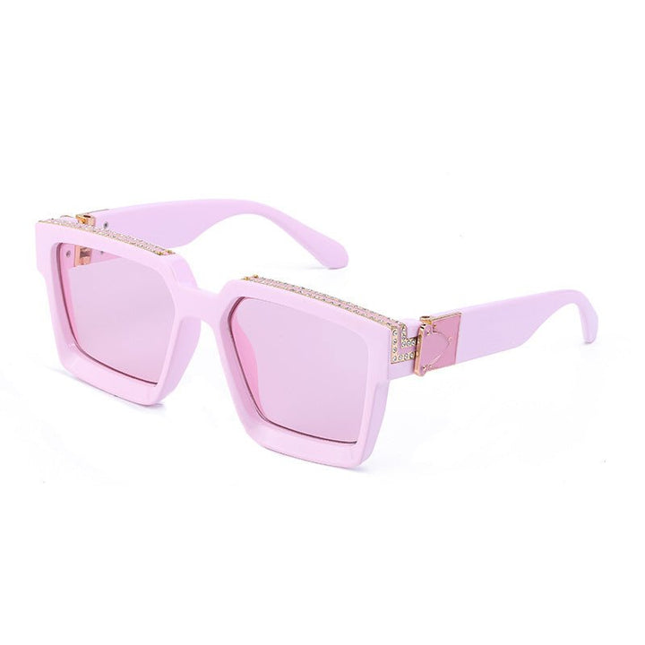 Diamond-studded Big Square Sunglasses Women - Muhaab