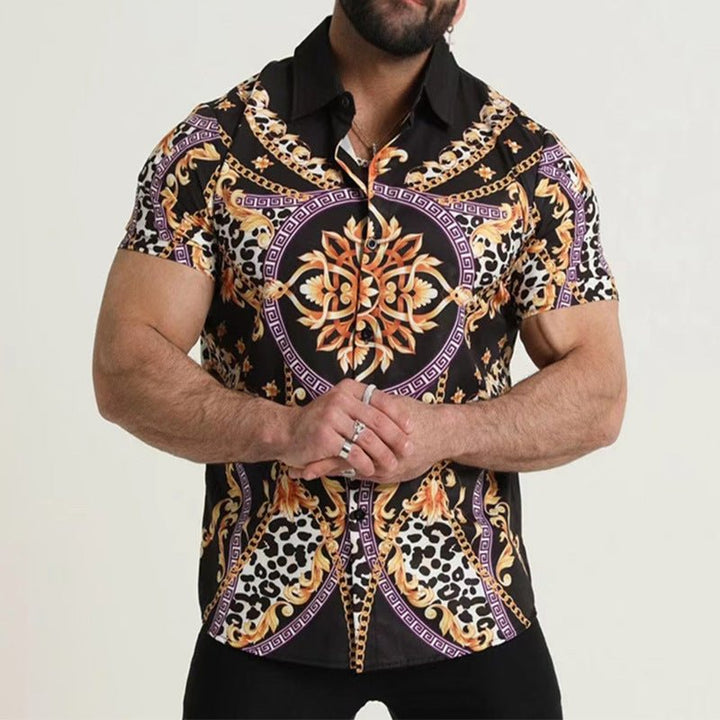 Digital Printed Lapel Shirt For Men - Muhaab