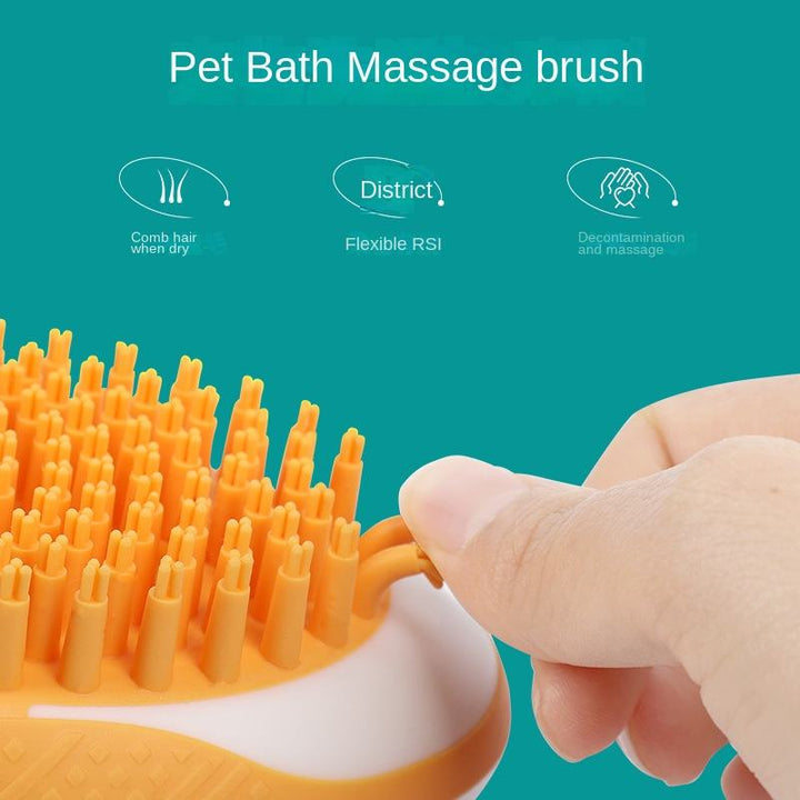 Dog Cat Bath Brush 2-in-1 Pet SPA Massage Comb Soft Silicone Pets Hair Grooming Comb Dog Cleaning Tool Pet Products - Muhaab