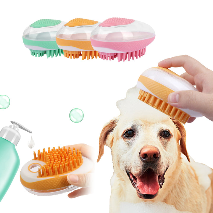 Dog Cat Bath Brush 2-in-1 Pet SPA Massage Comb Soft Silicone Pets Hair Grooming Comb Dog Cleaning Tool Pet Products - Muhaab