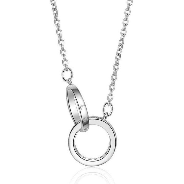 Double Ring Necklace Female Zircon Jewelry - Muhaab