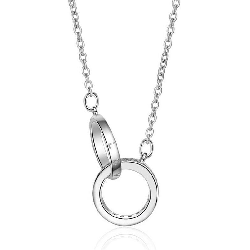 Double Ring Necklace Female Zircon Jewelry - Muhaab