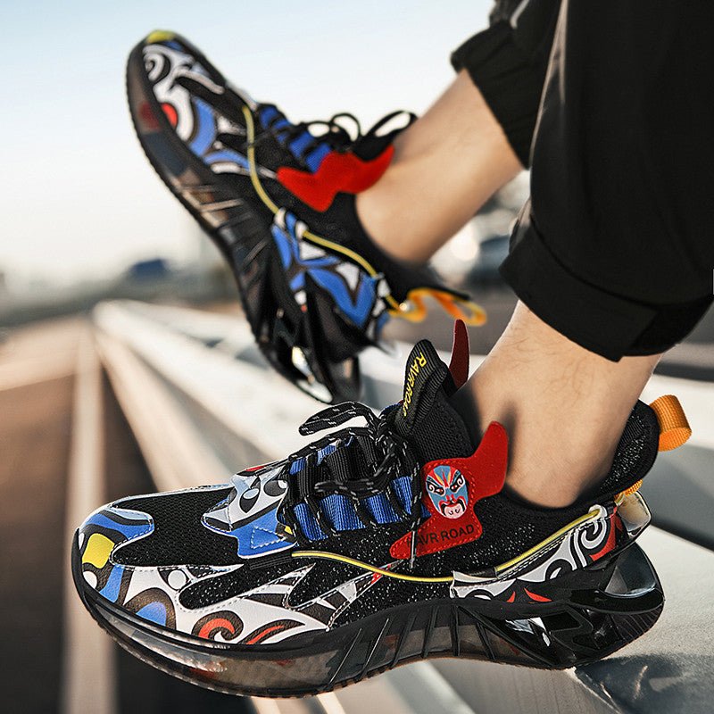 Fall Winter Men High-top National Fashion Sneakers Korean Style Trendy Plus Size Blade Popcorn Socks - Muhaab