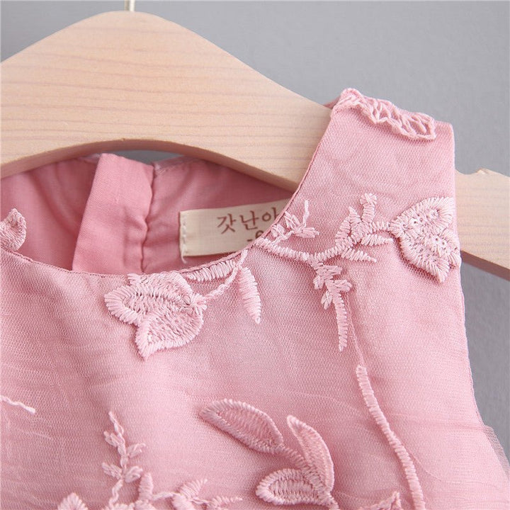 Fashion Baby Girl Three-dimensional Embroidered Dress - Muhaab