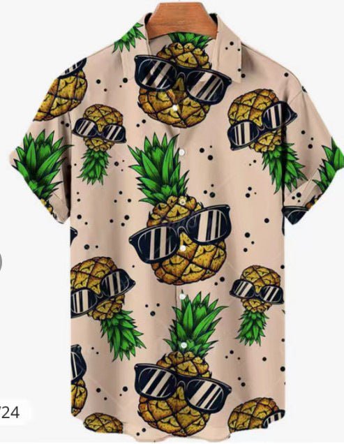 Fashion Casual 3D Print Hawaiian Shirt For Men - Muhaab