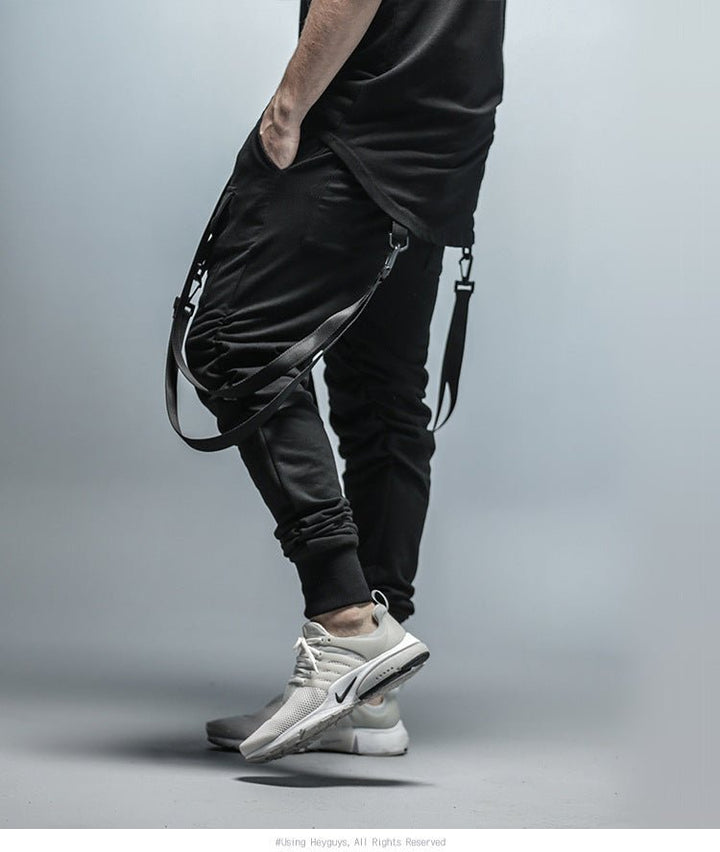 fashion fitness Pant Men pants sweatpants Trousers Fashion Bottoms street wear hip hop pencil pants with belt - Muhaab