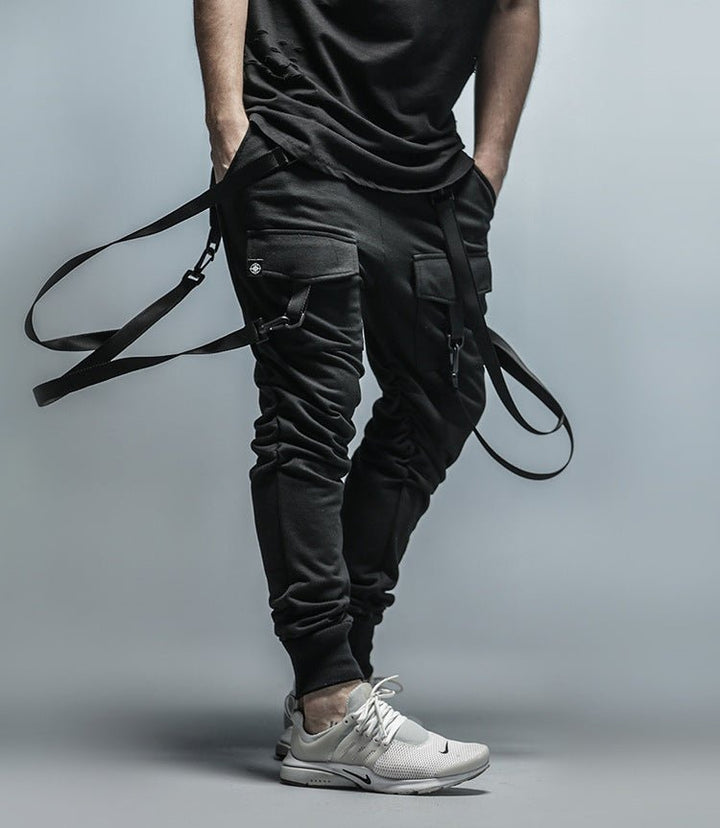 fashion fitness Pant Men pants sweatpants Trousers Fashion Bottoms street wear hip hop pencil pants with belt - Muhaab