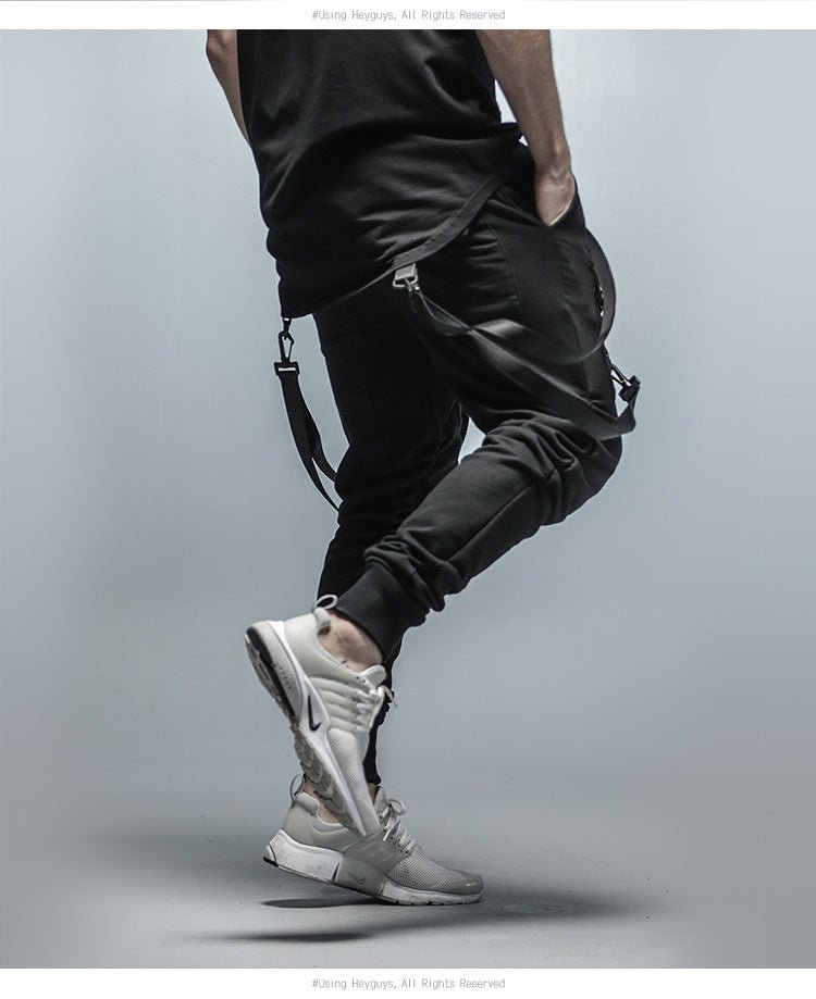 fashion fitness Pant Men pants sweatpants Trousers Fashion Bottoms street wear hip hop pencil pants with belt - Muhaab