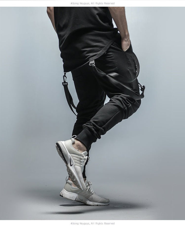 fashion fitness Pant Men pants sweatpants Trousers Fashion Bottoms street wear hip hop pencil pants with belt - Muhaab