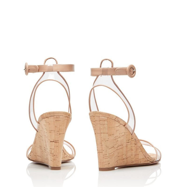 Fashion Sandals PVC Wood Grain Wedges Women Shoes - Muhaab