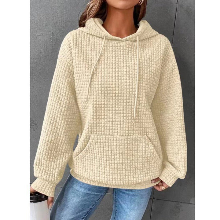 Fashion Waffle Hoodie Sweater Women's Sports Sweatshirt Casual Long Sleeve Tops Womens Clothing - Muhaab