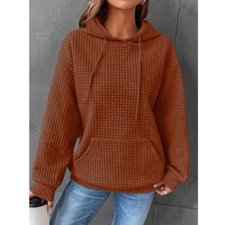 Fashion Waffle Hoodie Sweater Women's Sports Sweatshirt Casual Long Sleeve Tops Womens Clothing - Muhaab