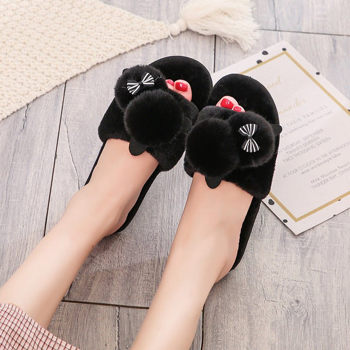 Flip Flops Cartoon Plush Slippers Home Cotton Slippers Women - Muhaab