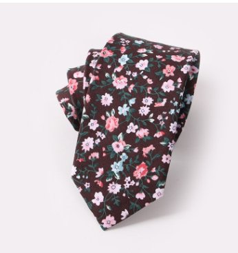 Floral Tie Cotton Printing Men's Wedding Tie - Muhaab