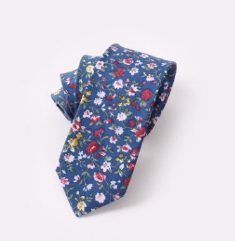 Floral Tie Cotton Printing Men's Wedding Tie - Muhaab