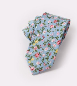 Floral Tie Cotton Printing Men's Wedding Tie - Muhaab