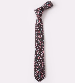 Floral Tie Cotton Printing Men's Wedding Tie - Muhaab