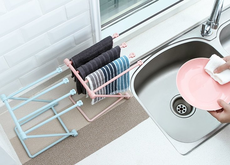 Foldable Dishcloth Shelf Kitchen Accessories Gadget Organizer - Muhaab