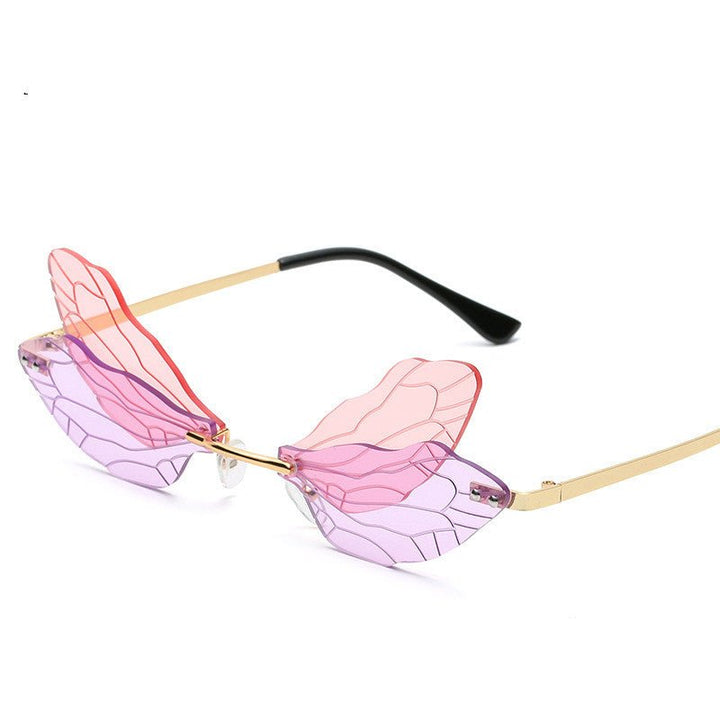 Frameless Trimming Sunglasses Women Dragonfly Wings Sunglasses - Muhaab