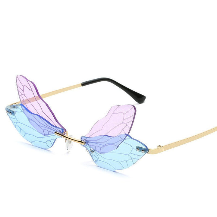 Frameless Trimming Sunglasses Women Dragonfly Wings Sunglasses - Muhaab