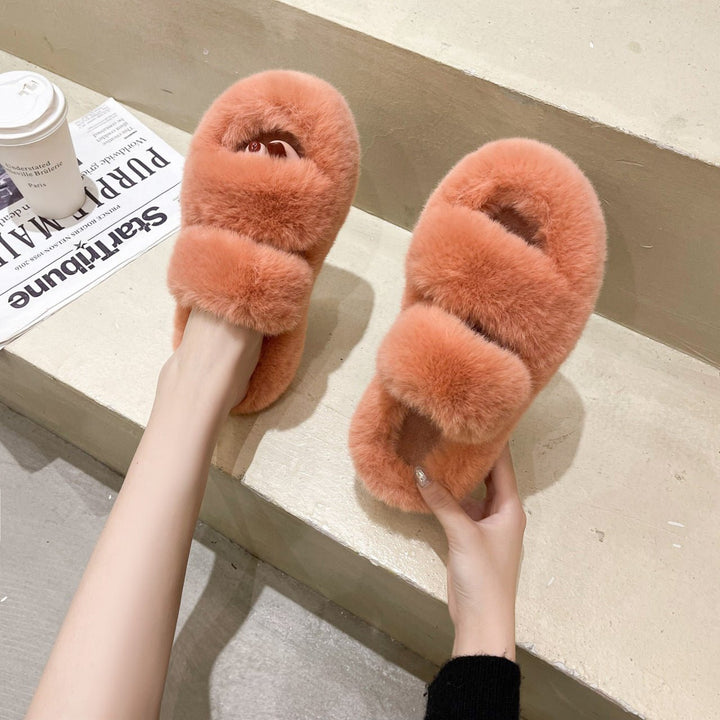 Fuzzy Slippers Women House Shoes Fluffy Bedroom Slippers - Muhaab