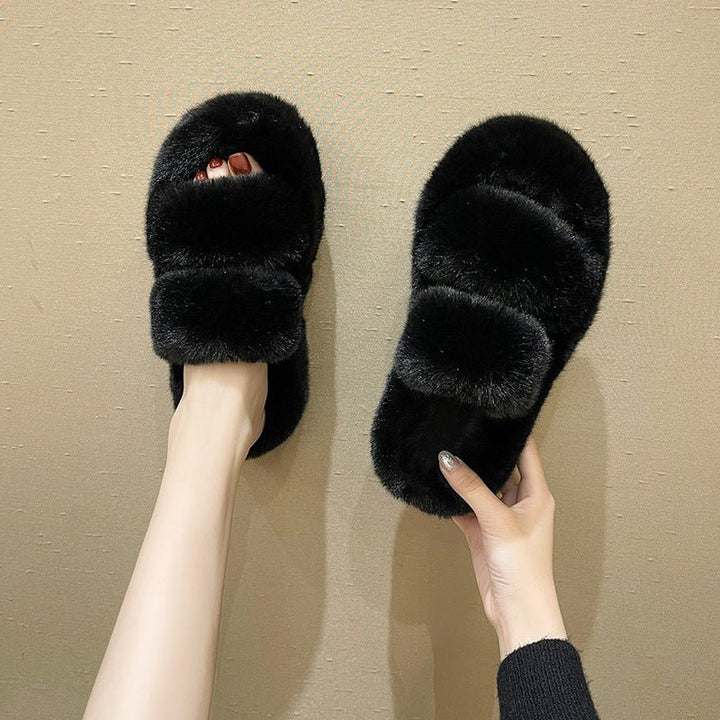 Fuzzy Slippers Women House Shoes Fluffy Bedroom Slippers - Muhaab