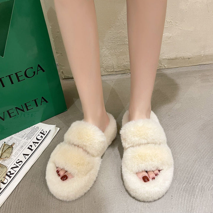 Fuzzy Slippers Women House Shoes Fluffy Bedroom Slippers - Muhaab