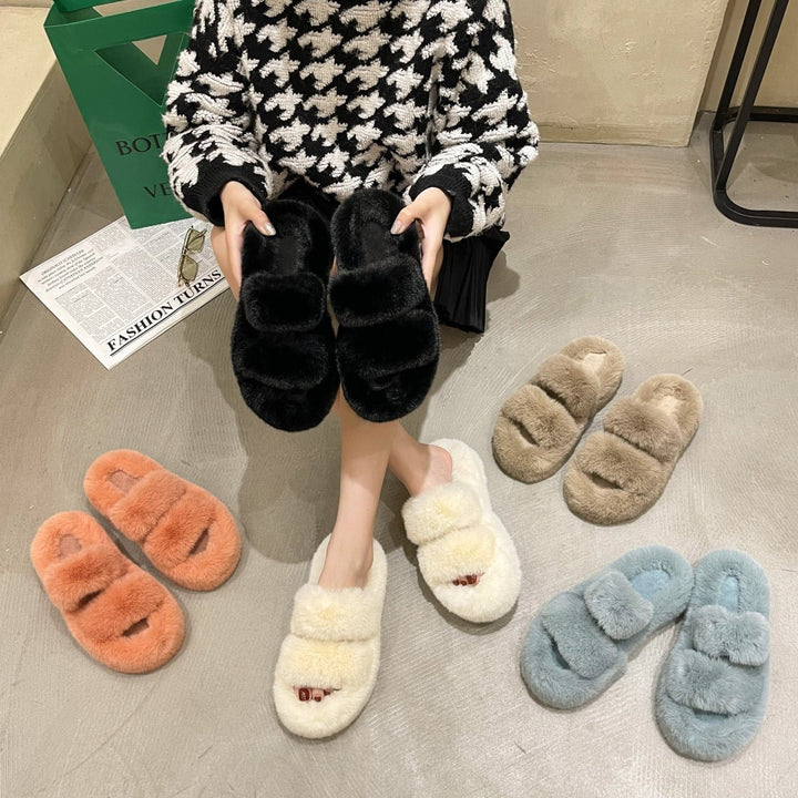 Fuzzy Slippers Women House Shoes Fluffy Bedroom Slippers - Muhaab