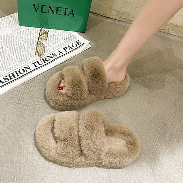 Fuzzy Slippers Women House Shoes Fluffy Bedroom Slippers - Muhaab