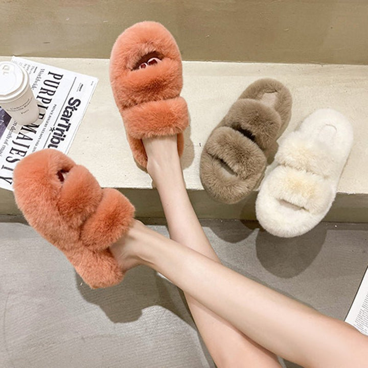 Fuzzy Slippers Women House Shoes Fluffy Bedroom Slippers - Muhaab