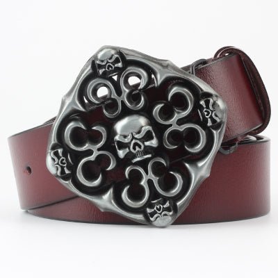 Ghost Head Series Big Strap Casual Taro Decorative Belt Leather - Muhaab