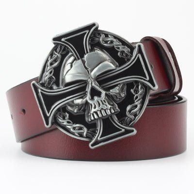 Ghost Head Series Big Strap Casual Taro Decorative Belt Leather - Muhaab