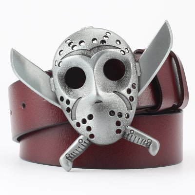 Ghost Head Series Big Strap Casual Taro Decorative Belt Leather - Muhaab