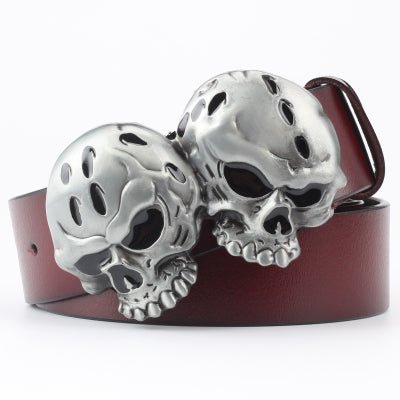 Ghost Head Series Big Strap Casual Taro Decorative Belt Leather - Muhaab