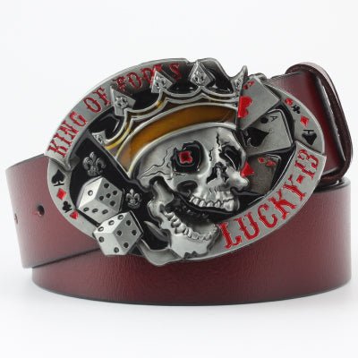 Ghost Head Series Big Strap Casual Taro Decorative Belt Leather - Muhaab