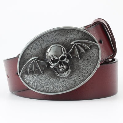 Ghost Head Series Big Strap Casual Taro Decorative Belt Leather - Muhaab