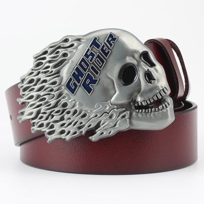 Ghost Head Series Big Strap Casual Taro Decorative Belt Leather - Muhaab