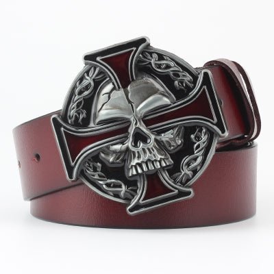 Ghost Head Series Big Strap Casual Taro Decorative Belt Leather - Muhaab