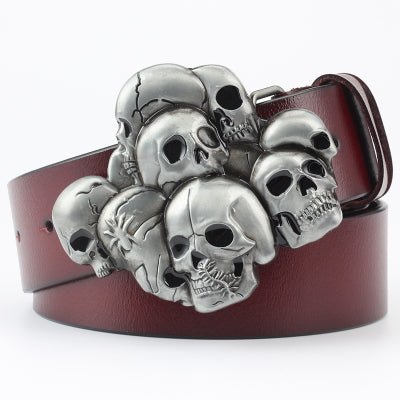 Ghost Head Series Big Strap Casual Taro Decorative Belt Leather - Muhaab